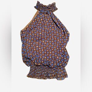 EUC THX Sleeveless Top wi/ Geometric Pattern